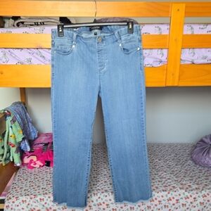 Liverpool Medium Blue Cropped Straight-Leg Jeans